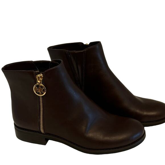 MICHAEL KORS Women's NEW Brown Leather Lainey Flat Bootie | Size 6 | NWOB - Picture 2 of 7